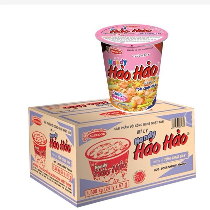 1 Thùng Mì Ly Hăndy Hảo Hảo 12 Ly 67g - Dinh Dưỡng Tiện Lợi