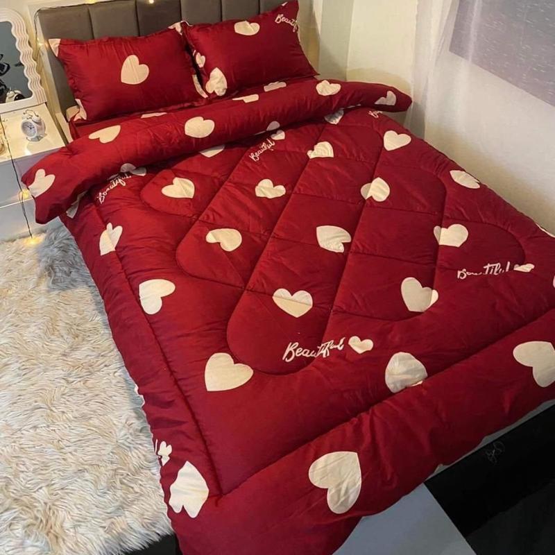 Chăn thu đông mền phao trần bông ấm áp cotton poly dùng được 2 mặt - kích thước 1m8*2m - mẫu mã đa dạng - [VỊT HỒNG] 8