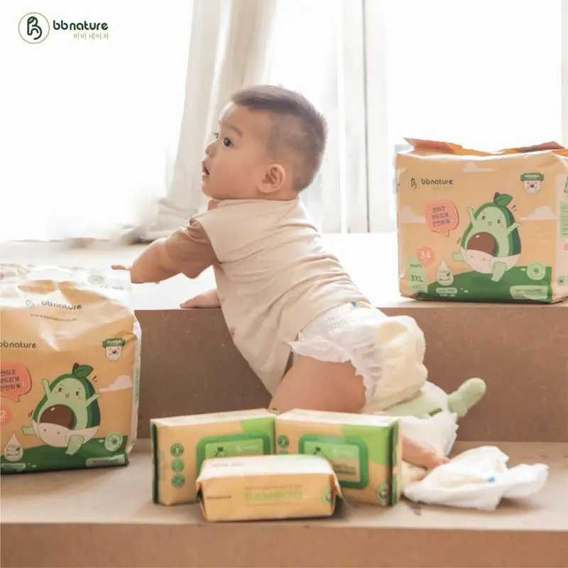 ( Bỉm Mã Cũ Không Kèm Quà ) Tã Bỉm BB NATURE Hàn Quốc Siêu Mỏng, Thấm Hút Tốt Đủ Size Cho Bé Từ 5-25kg 8