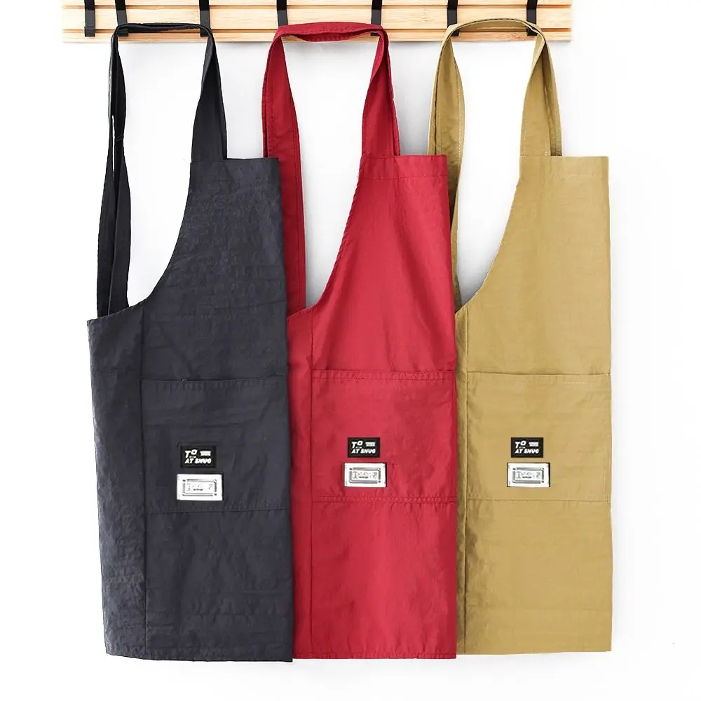 Cleaning Tool With Pockets Cross Strap Kitchen Apron Oil-proof Soft Cooking Apron Waterproof Chef Work Uniform Woman/Man