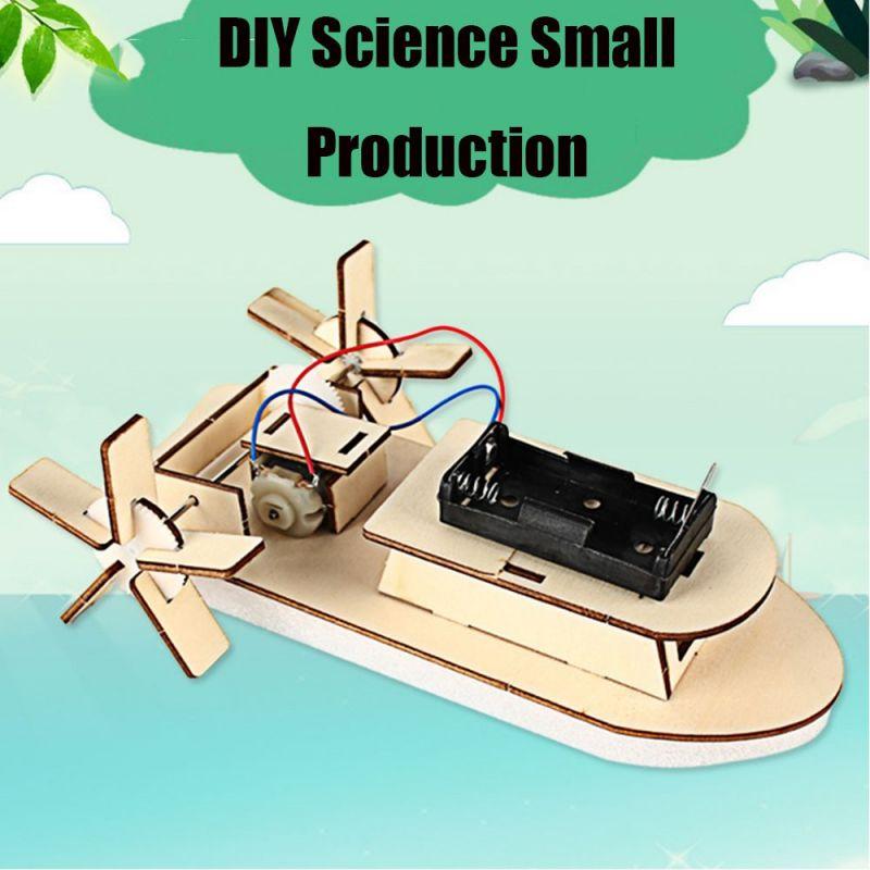 Kapal Mainan Anak Diy Mainan Kapal Rakit Elektrik Puzzle Kapal Kayu Elektrik 2
