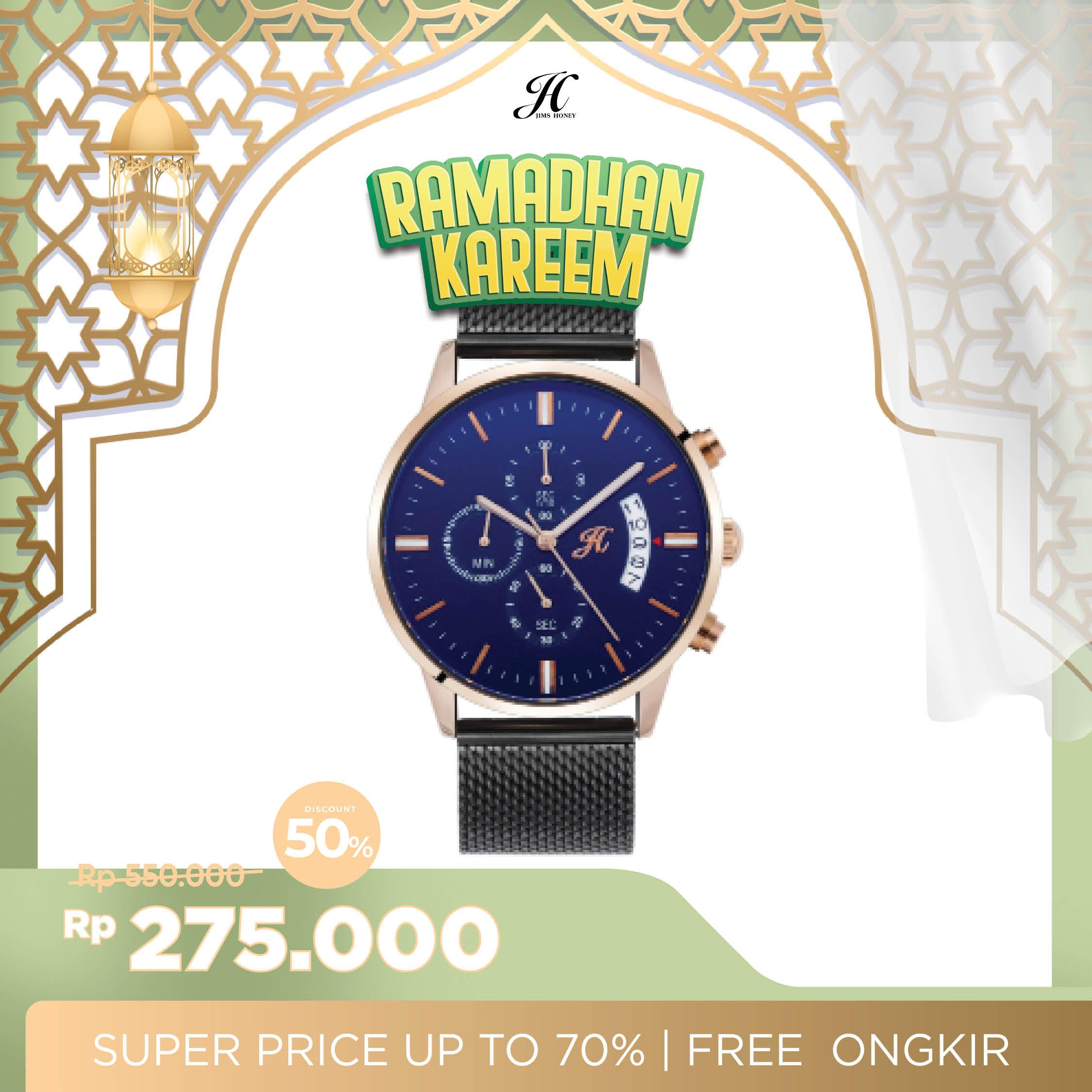 JIMS HONEY JAM TANGAN PRIA JT 8036 (FREE BOX KAYU + BATERAI)