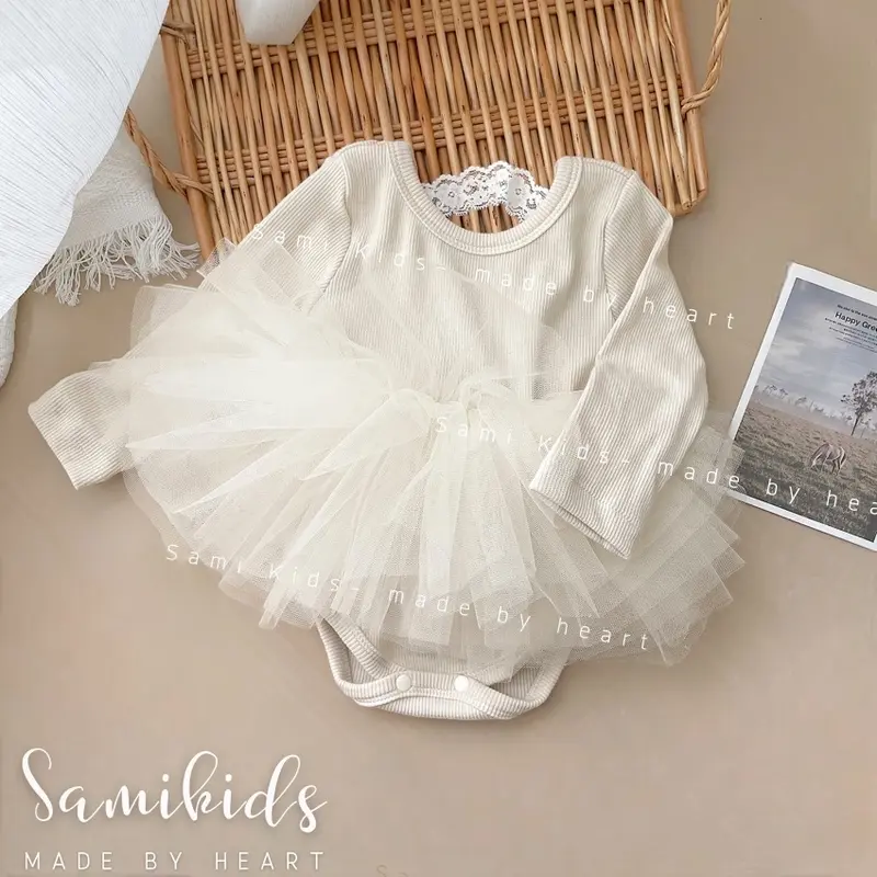SS48GH Bộ liền thân ballet cho bé gái cotton Hàn mềm mại Len 6