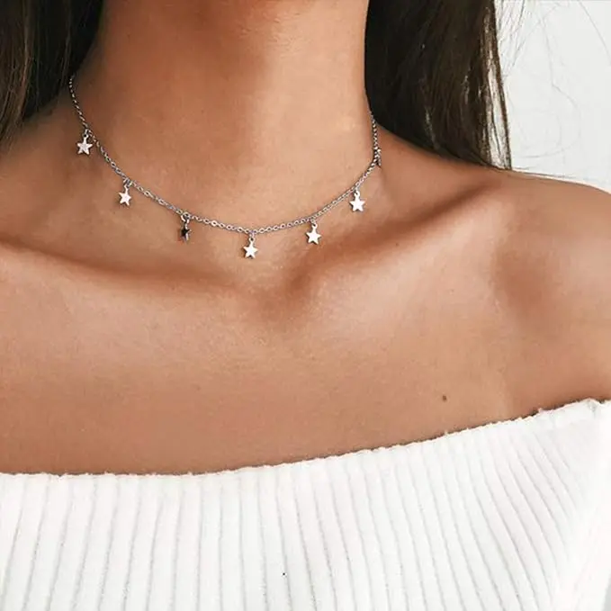 FaithHeart Star Choker Necklace Boho Delicate Collar Necklace for Women 1