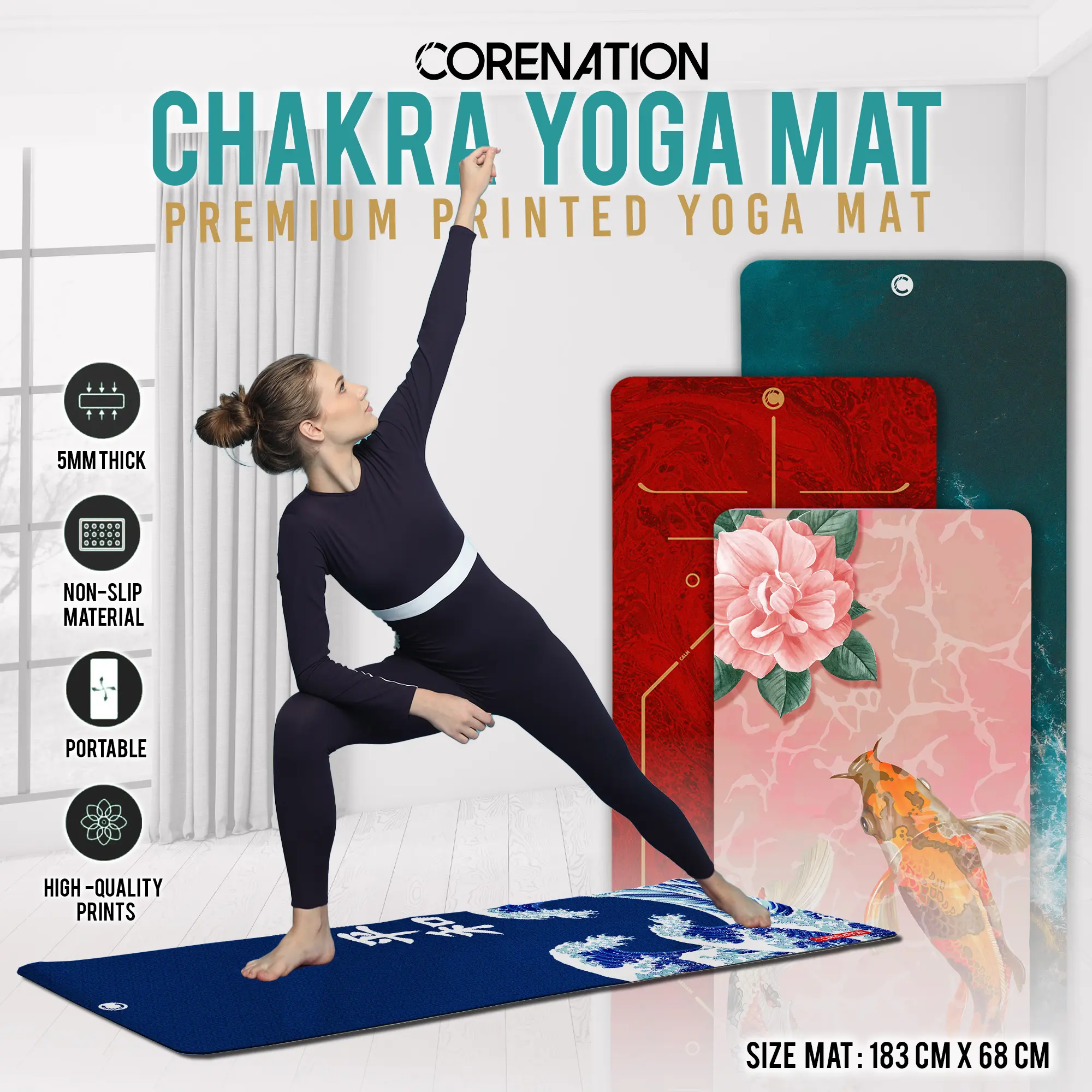 CoreNation Chakra Yogamat | Matras Yoga / Matras Olahraga