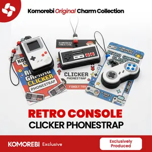 Gantungan HP Retro Console Gaming Clicker Phonestrap Fidget Toy Gameboy NES SNES Aksesoris Handphone Aesthetic Unik