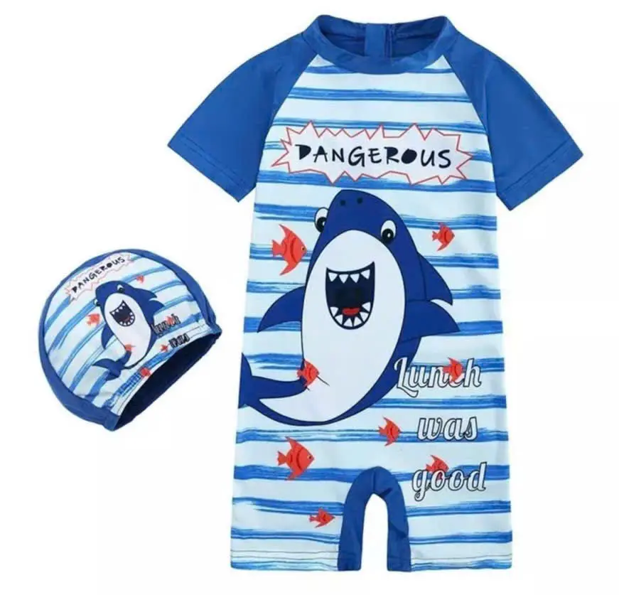 BK 32 đồ bơi liền thân bé trai kèm mũ họa tiết cá mập,khủng long,bikini,đồ đi biển bé trai size 10-30kg