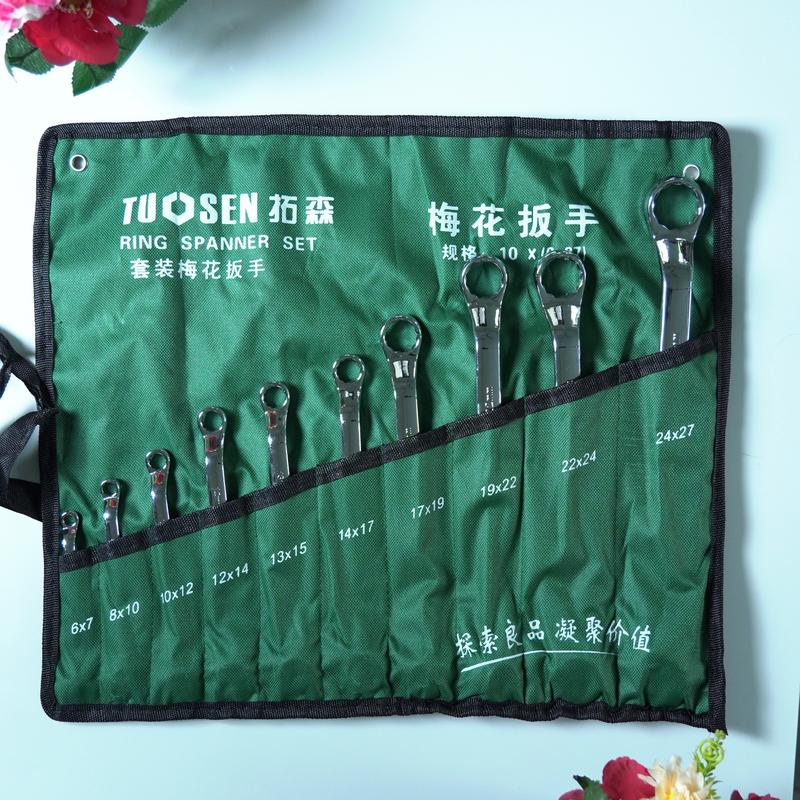 Bộ cờ lê hai đầu tròng thép CRV Tuosen 10 cây 6 đến 27