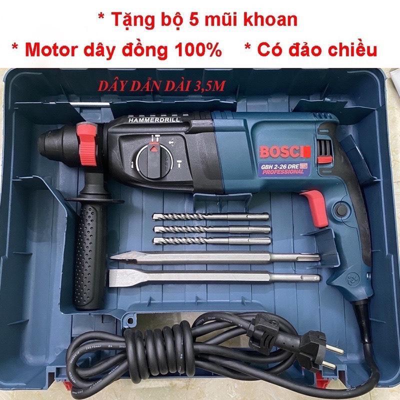  Máy Khoan Đục Bê Tông 3 Chế độ 2 - 26 DRE Ruột Đồng Máy Khỏe Chạy Êm Bền + Tặng bộ 5 mũi khoan đục bê tông 