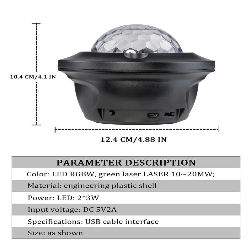 Starry Sky Projector Night Light, LED Water Wave Projector Atmosphere Light, Galaxy Projector Table Lamp with Remote Control, Decorative Ambient Light 1