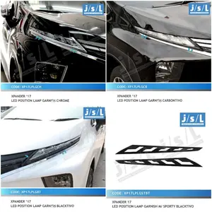 XPANDER 2017 2020 GARNISH DEPAN LED POSITION LIST LIS LAMPU COVER HITAM BLACK CHROME KROM CARBON KARBON