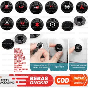 Bantalan Silikon Peredam Kejutan Pintu Mobil Universal Logo