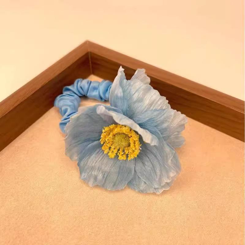 Product Introduction of Vẻ đẹp của màu cam! Băng Đô Đĩa Hoa Poppy, Cao Cấp Phụ Kiện Tóc Đầu Bi Thiết Kế Vải Mô Phỏng, Mới, Dây Tinh Tế 6