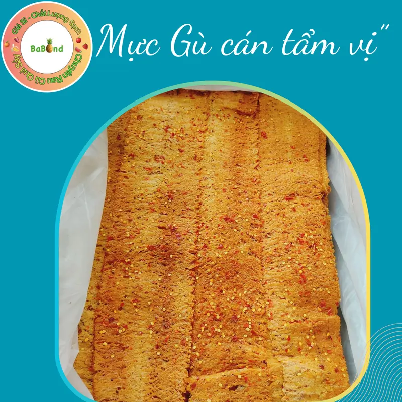 500gr Mực Gù [giá xưởng] Cán tẩm vị Babond (ăn vặt snack food Thức Ăn ngon cùng trái cây Chua Cay Vị Chua 1