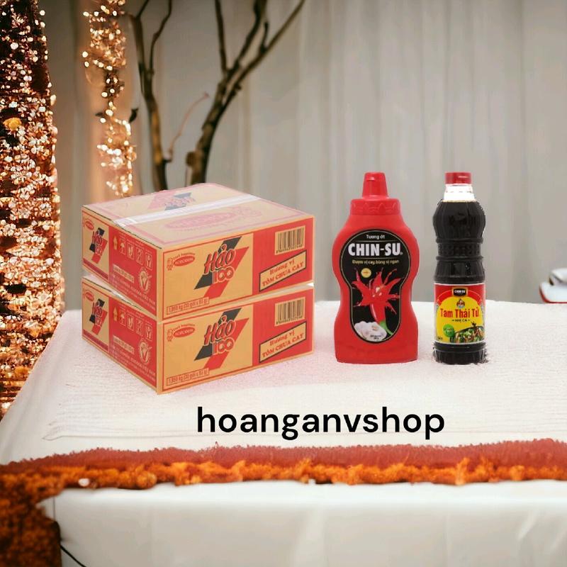  Combo 2 thùng mì Hảo 100 Tôm Chua Cay - Tặng 1c Tương ớt 250gr 1c Nước Tương nhị ca 500ml Miến 