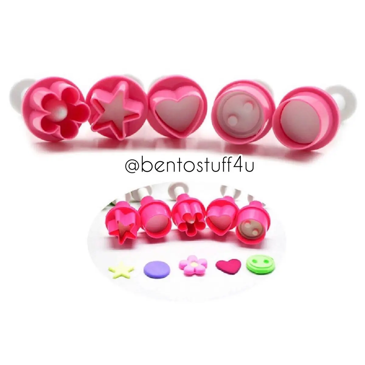 1 set = 5PCS Cookie Cutter Cake Mold Star Button Plum Heart Biscuit Fondant Stamp Mold Boutique