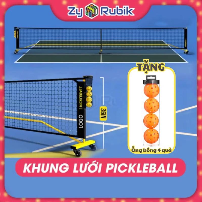 [Tặng Ống Bóng 4 Quả] Khung Lưới Di Động/Cố Định - Vợt Cán Vợt Pickleball Cao Cấp Có Thể Tháo Rời Dùng Cả Ngoài Trời Lẫn Trong Nhà- Sport- Zyo Rubik