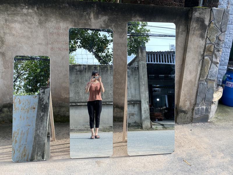 Gương soi toàn thân TRÀN VIỀN khung gỗ nịnh dáng Decor Decor Phòng