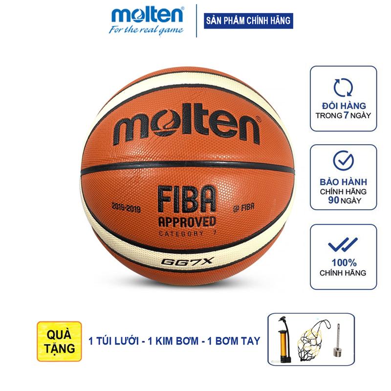 Quả banh bóng rổ da Molten GG7X - số 7  Thái Lan Chính hãng [Tặng bơm mini + kim + túi lưới] Sport