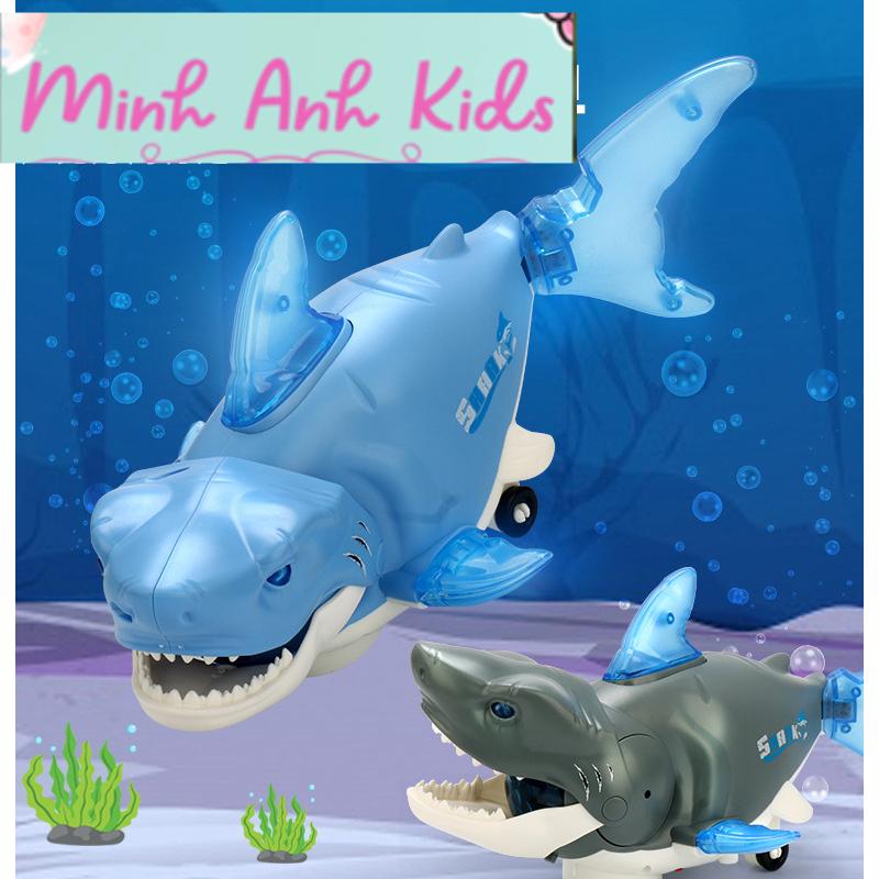 ( TẶNG PIN) Đồ chơi Cá Mập hát nhạc Baby Shark di chuyển tự động, CỬ ĐỘNG MIỆNG, có đèn và nhạc cho bé