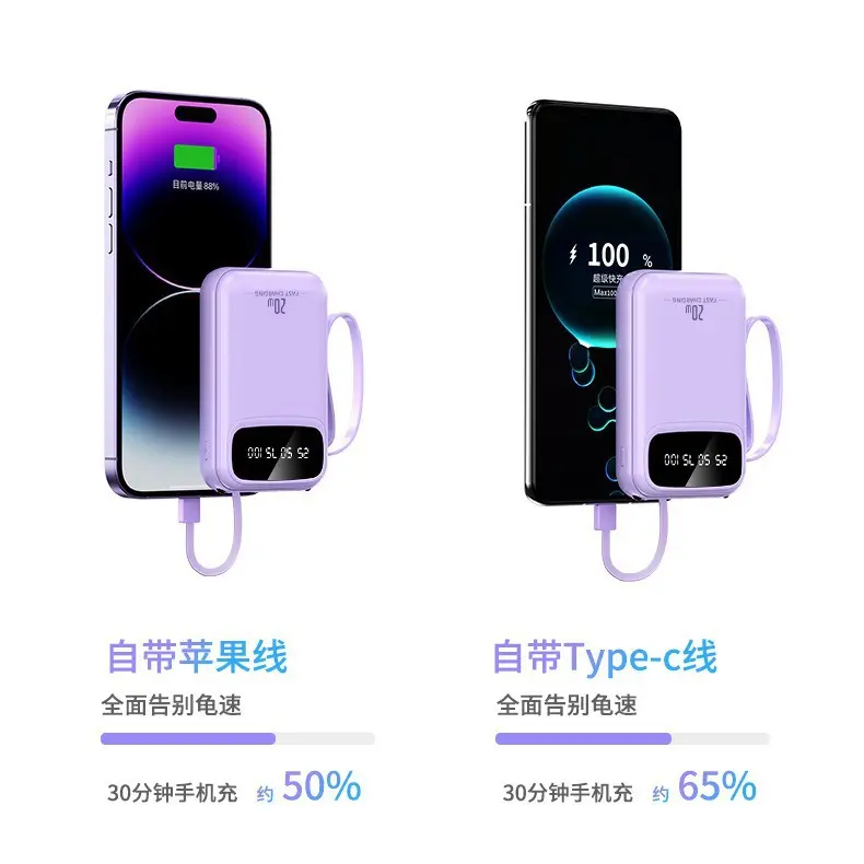 Pin Sức Mạnh, Với Cáp, 20000 MA, Dung Lượng Lớn, Cầm Tay Nhỏ Nguồn Điện, Quà Tặng, Logo In, Bán Buôn 1