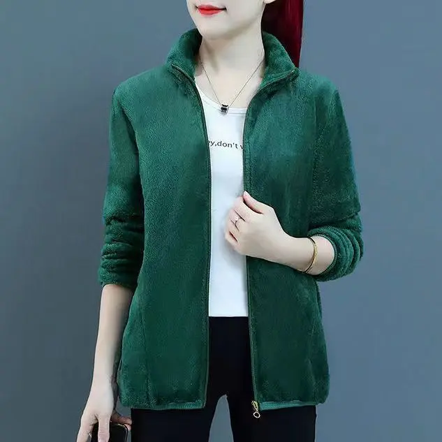 Áo Khoác Lông Cừu Cực, Hai Mặt, Dành Cho Nữ, Ngắn, Ngoại Cỡ, Lông Cừu San Hô, Mùa Đông, Dày Dặn, Áo Lông Cừu Giữ Nhiệt, Áo Len Nữ, 2024 Women Top 8