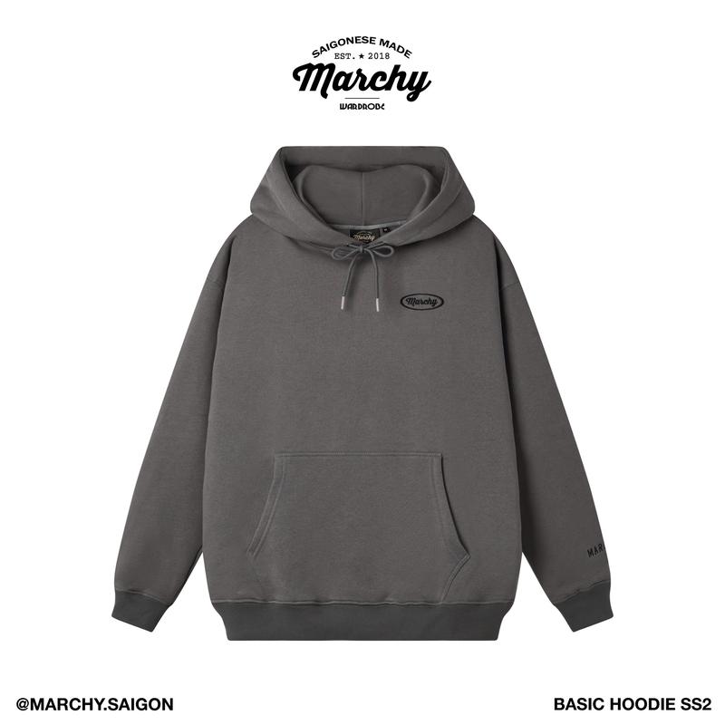 MARCHY - Basic Hoodie SS2 - Áo khoác tròng đầu dành cho nam nữ - Áo hoodie cơ bản, thoải mái 3