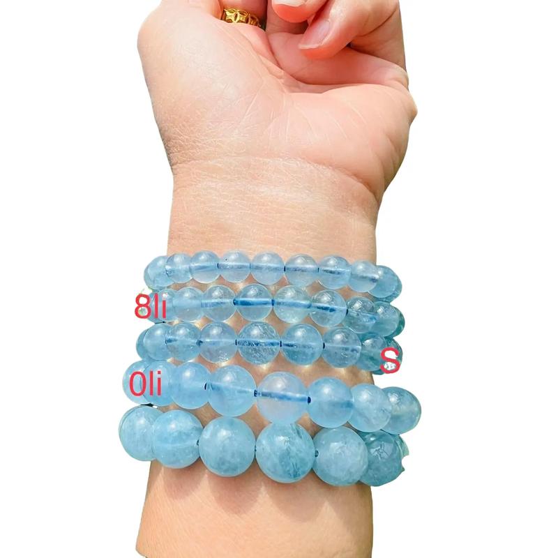  KN01 Aqua^^Marine* Vòng tay phong thủy Đá màu xanh nước biển loại cao cấp hợp mệnh Thủy và Mộc 