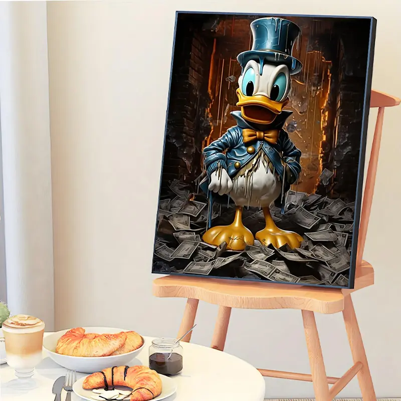 Donald Duck Design Painting By Numbers Kit, 1 Set DIY Oil Painting By Numbers Kit, Wall Art Decoration for Home Living Room Bedroom 8