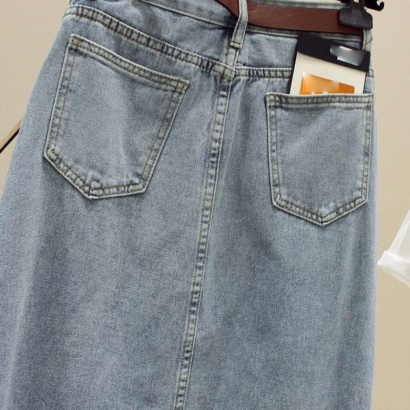 Product Introduction of Chân Váy Chữ A, Chất Liệu Denim, Dành Cho Nữ, Mỏng Mùa Hè, Cạp Cao Dài Trung Bình Chân Váy Bodycon, Tôn Dáng, Xẻ Bên, Hàng Mới Về 2024 11