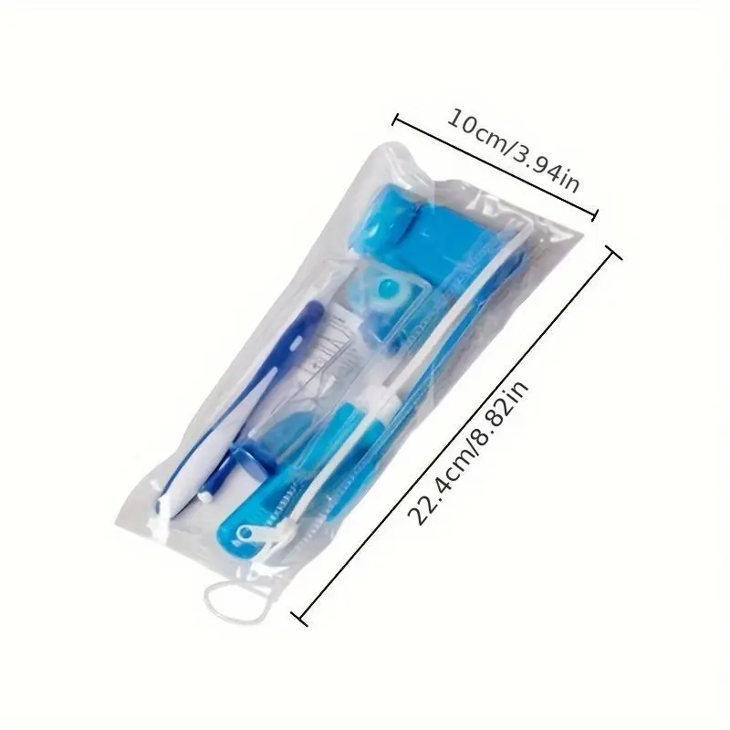 Orthodontic Care Kit, Portable Toothbrush & Floss & Dental Mirror Set, Oral Care Kit for Home & Travel 1