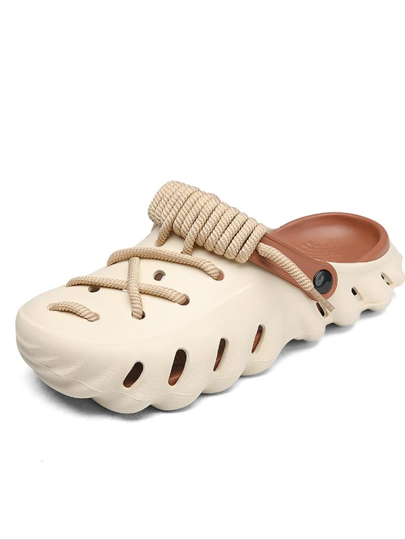 Product Introduction of Unisex's Minimalist Casual Lace Up Clogs Shoes, Trendy Soft Non-slip Comfortable Clogs, Fashionable Shoes for Indoor & Outdoor Wear 14