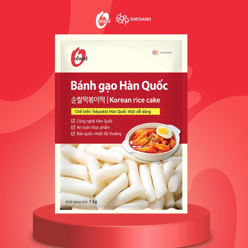 Bánh gạo Hàn Quốc O'Food 1kg dẻo thơm, thích hợp cho món bánh gạo xào cay