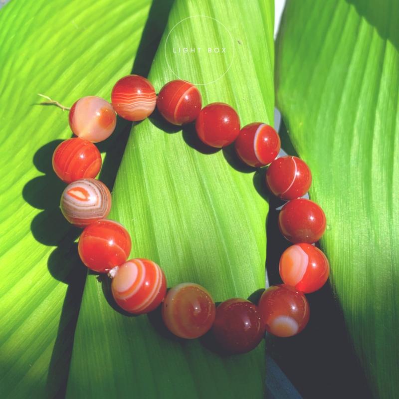 HẠT ĐÁ CARNELIAN làm vòng tay phong thủy, macrame, cao cấp, đá xỏ lổ 4