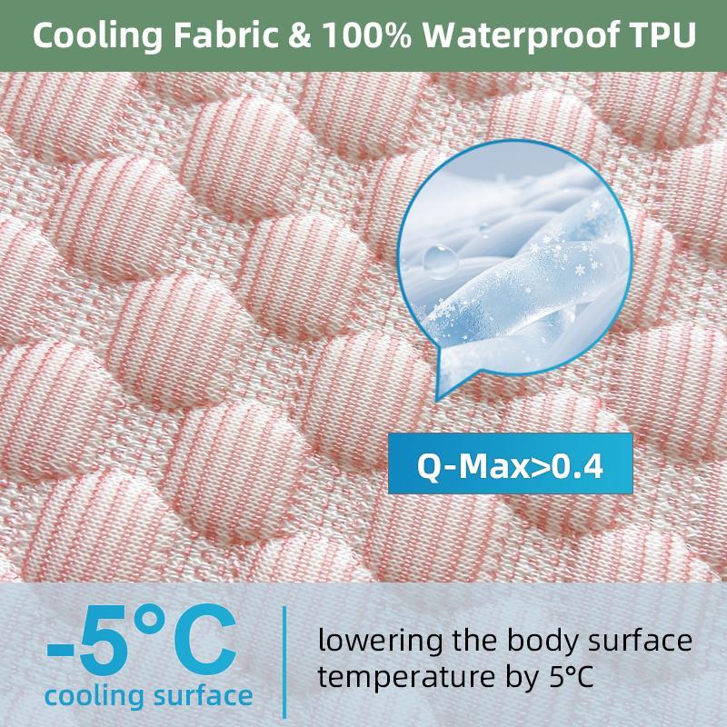 Waterproof Mattress Protector Set, 3 Counts/set Including 1 Count Fitted Sheet & 2 Counts Pillowcase, Comfortable Bedding Set for Home Bedroom 4