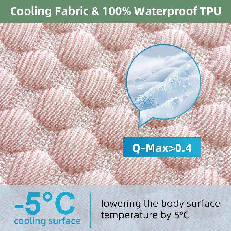 Waterproof Mattress Protector Set, 3 Counts/set Including 1 Count Fitted Sheet & 2 Counts Pillowcase, Comfortable Bedding Set for Home Bedroom 4