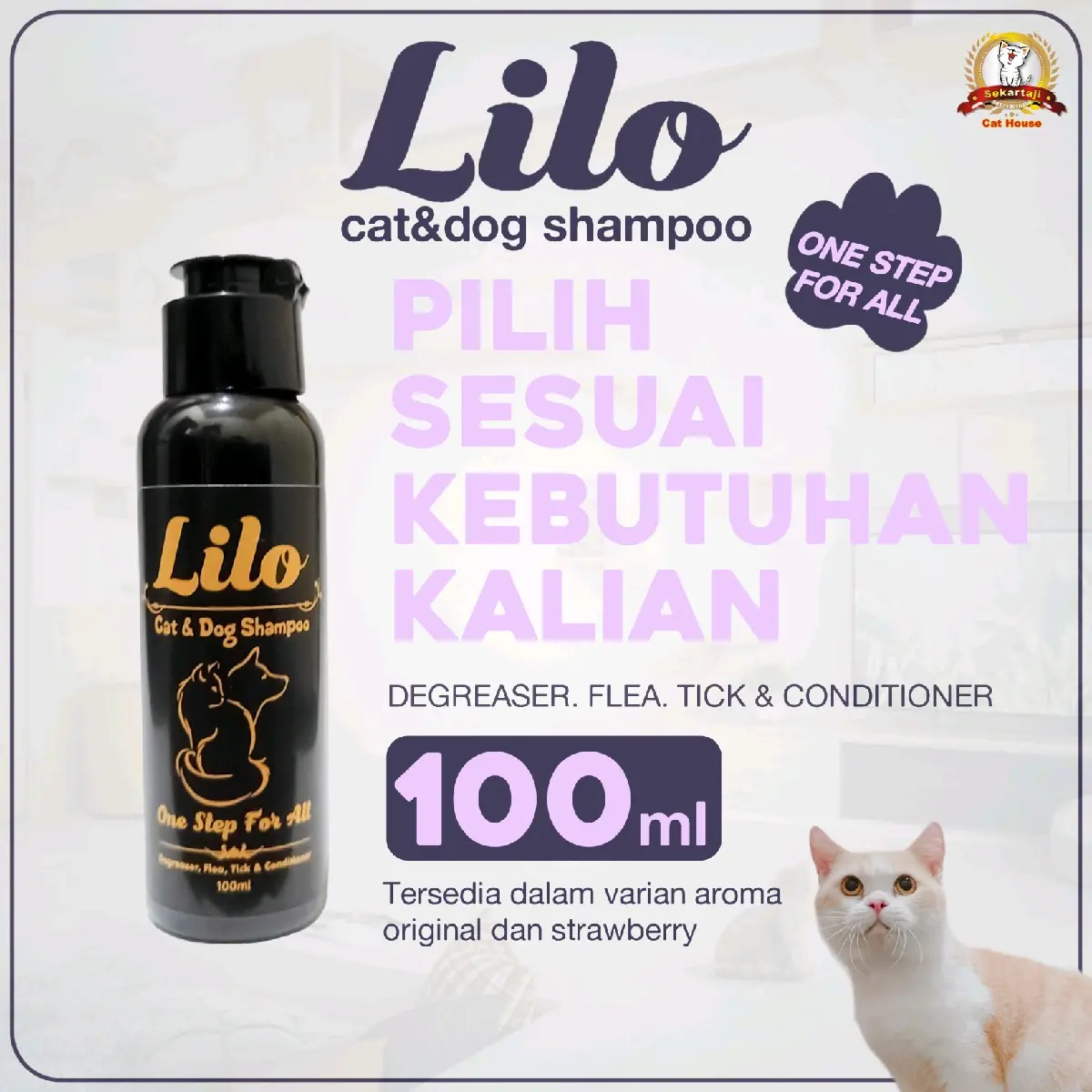 Shampoo kutu dan jamur | lilo cat & dog shampoo