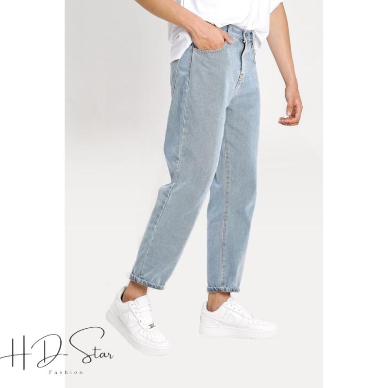 Quần Jean baggy Nam Nữ Form dáng Rộng Màu Xanh Bạc