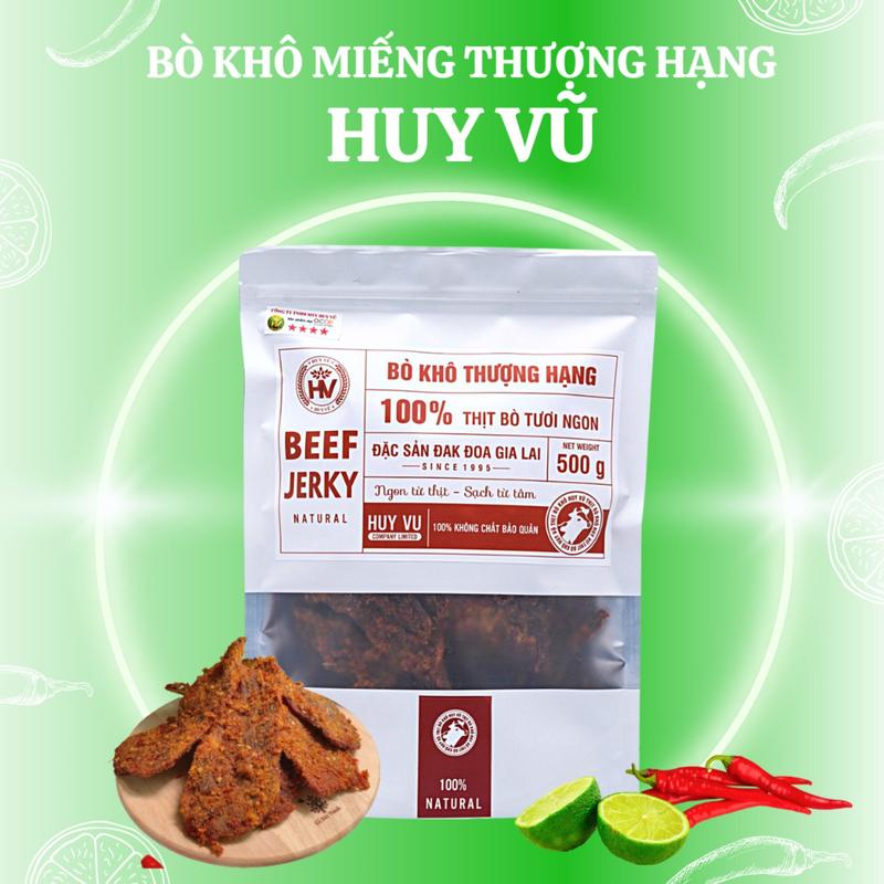 BÒ KHÔ MIẾNG THƯỢNG HẠNG 500G -SẤY THAN TRUYỀN THỐNG Snack Ăn Vặt