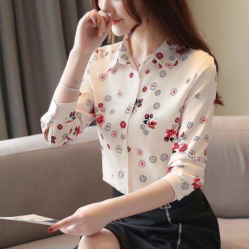 Áo Sơ Mi Nữ, In Hình, Áo Sơ Mi Dài Tay, Dành Cho Nữ, Thời Trang, Phong Cách Hàn Quốc, Hợp Xu hướng Và Thanh Lịch, Cổ Áo bẻ xuống, Áo Cánh, Hàng Mới Về Mùa Xuân 2025 Top Women Shirt 2