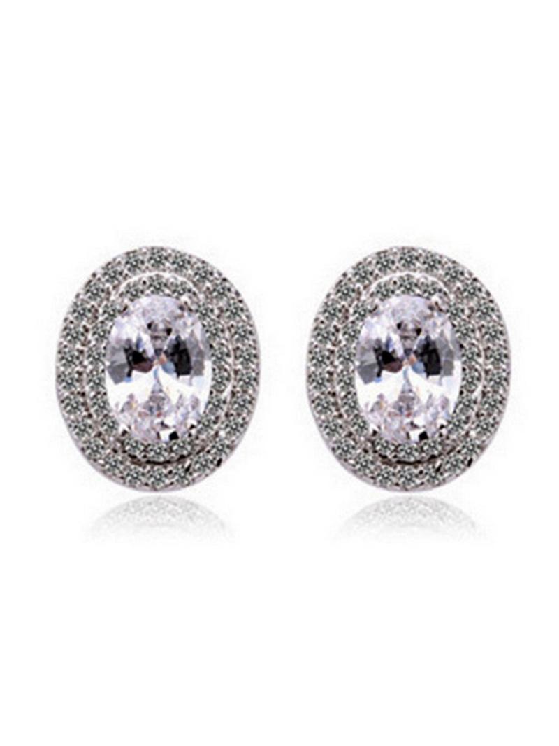 Product Introduction of Colorful Zircon Decorated Earrings, Elegant Jewelry for Women for Party, Daily Clothing Decor, Trendy All-match & Exquisite Jewelry for Birthday Gift 0