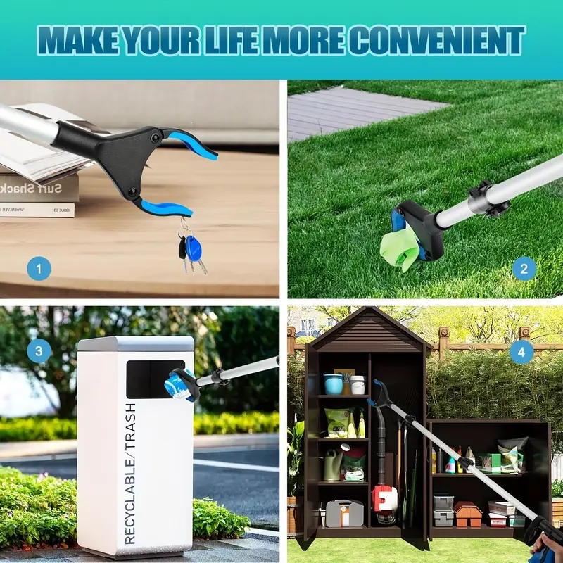Folding Design Garbage Clip, Longer & More Convenient Garbage Trash Picker, Widely Use Garbage Trash Picker for Hospitals Shopping Malls 7