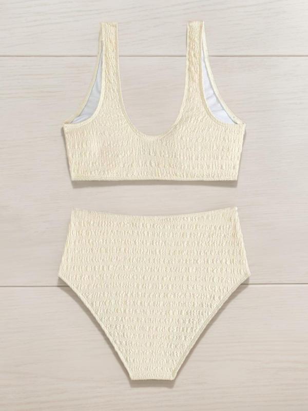 Women's Solid Color Bikini Set, Casual Fashion Chic Swimsuit Set for Beach Holiday Vacation, Ladies Swimwear for All Seasons 5