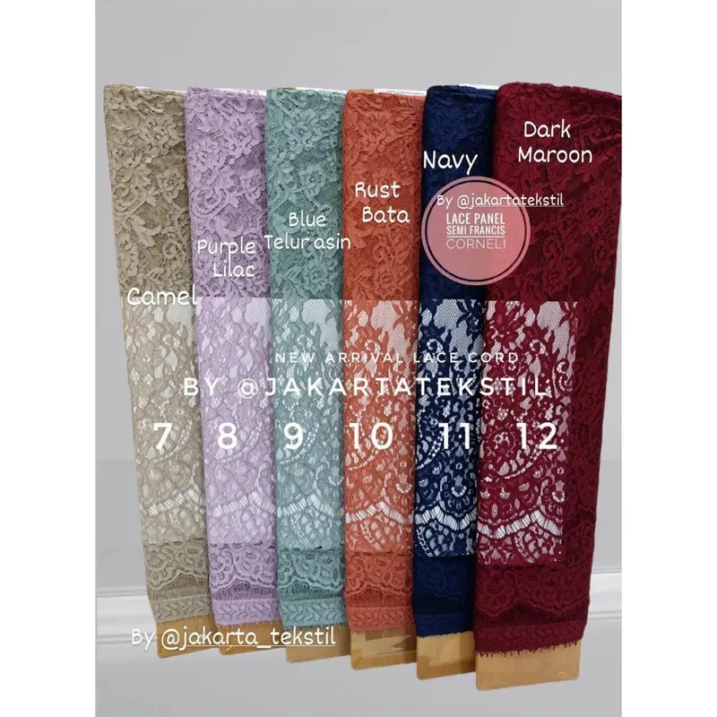 [ 453 ] KAIN LACE BROKAT PANEL SEMI FRANCIS SOLTIS CORNELI (Harga per 2.5meter x 1.45m) 1