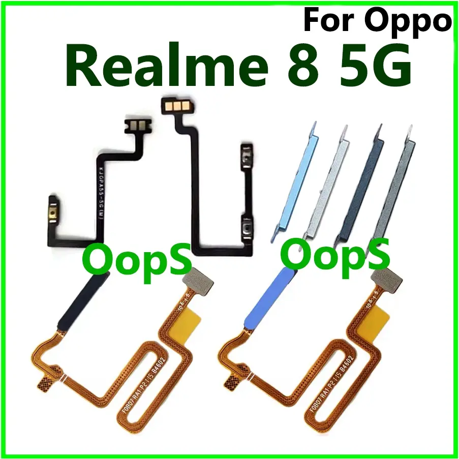 Power flex For Realme 8 5G Phone ON OFF Touch ID Fingerprint Sensor Scanner Home Button Volume Flex Cable