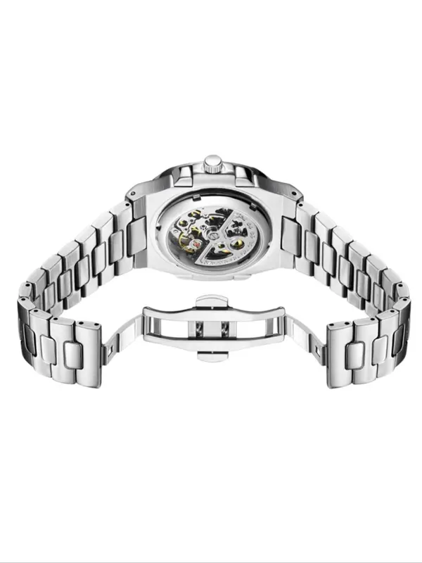 Men's Street Trend Automatic Mechanical Watch, Fashion Waterproof Watch for Party, Daily Decor, Trendy All-match & Exquisite Watch for Birthday Gift with Box 6