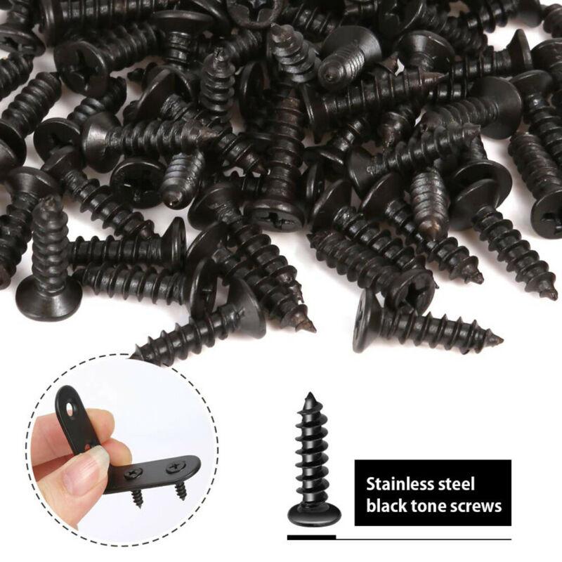10pcs Black L-Shaped Brackets Stainless Steel Right Angle Bracket Support Iron Wardrobes Cabinet Joint Furniture Hardware 3