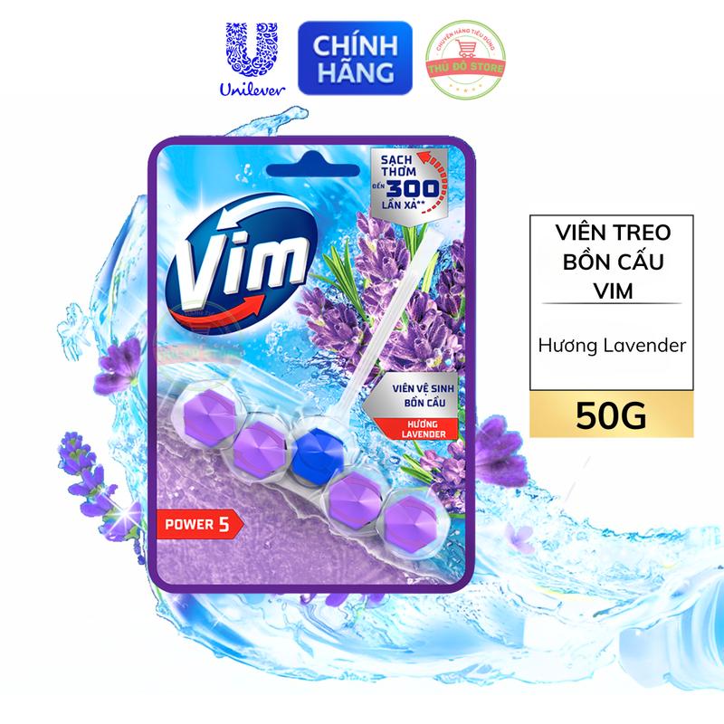 Viên Treo Bồn Cầu VIM Sạch Khuẩn Hương Oải Hương Lavender - Viên 50G