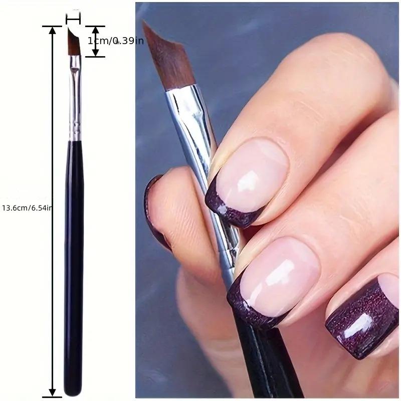 Product Introduction of Bút Pháp làm móng, bút viền trắng Pháp, bút lưỡi liềm, bút vẽ hoa, bút quang trị liệu Nhật Bản, có bàn chải, để vẽ Nghệ Thuật 1