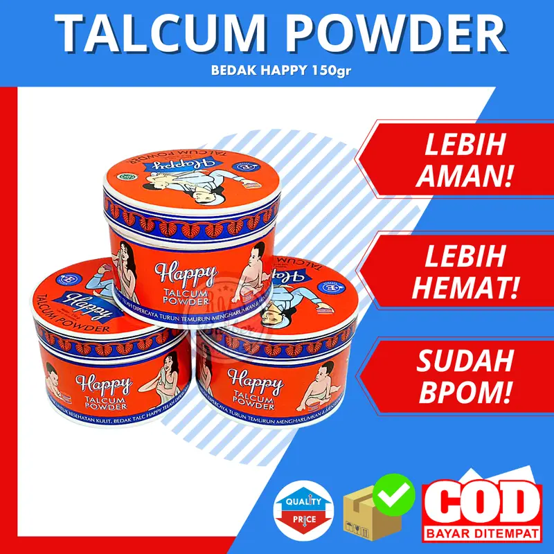 Talcum Powder Bedak Happy Bedak Cukur Happy 150gr 0